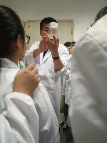 七月二日 高清色情 “走进转基因”社会实践小分队 张弦老师介绍深层培养基